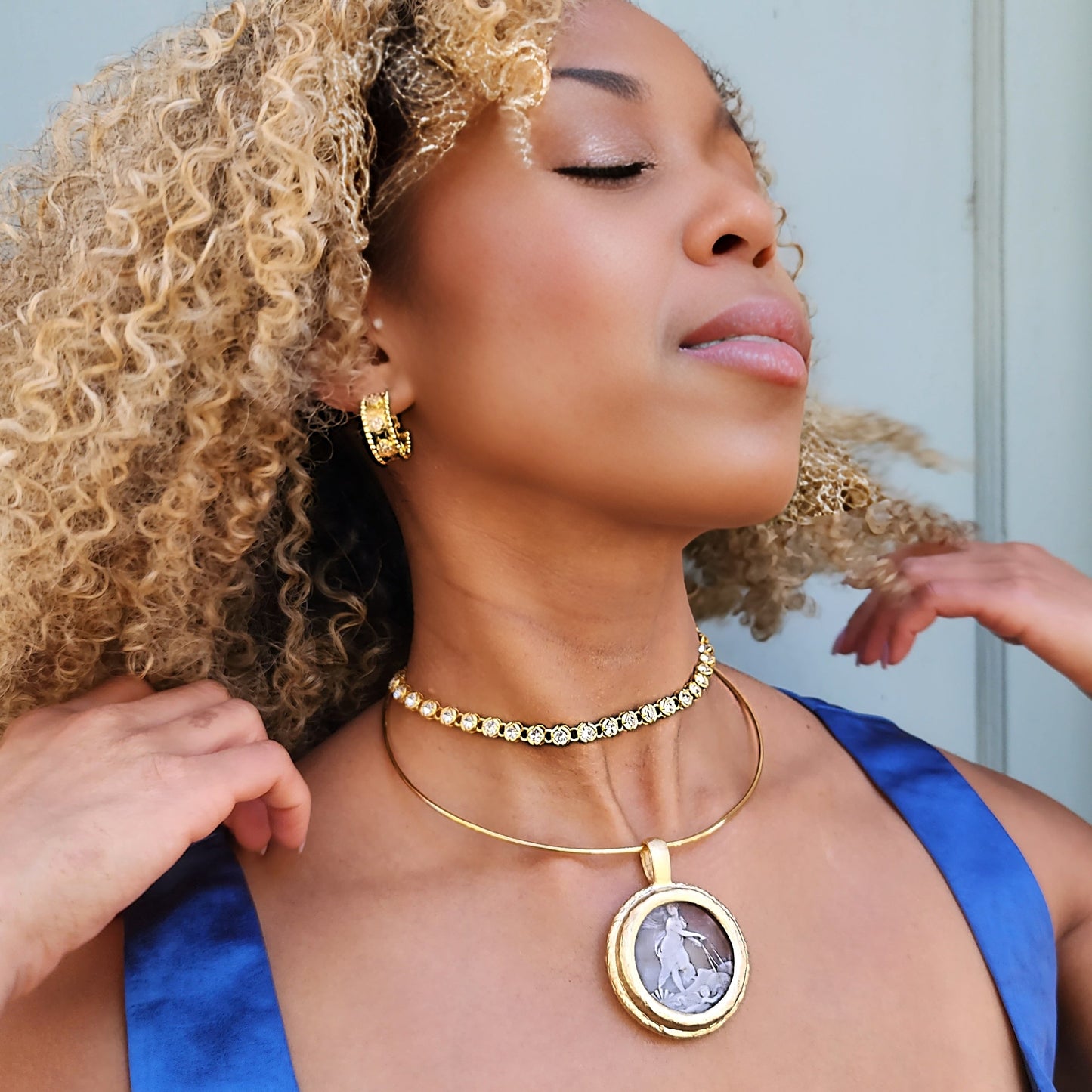 Bar Omega Choker Necklace & Choose Your Enhancer