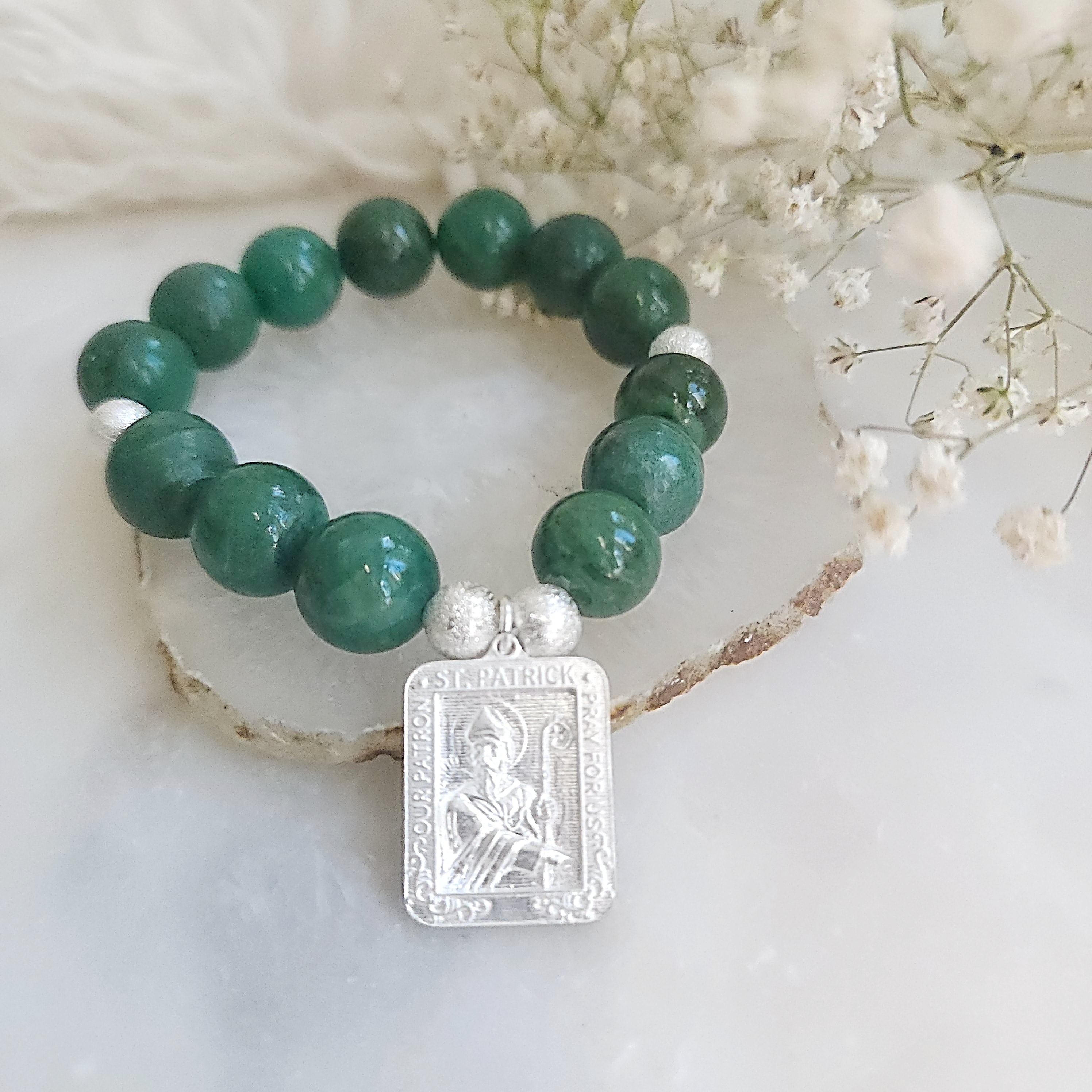 St. Patrick of Ireland Jade 12mm bracelet