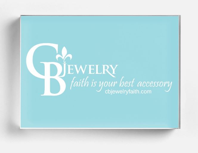 CB Jewelry Acrylic Block sign for table