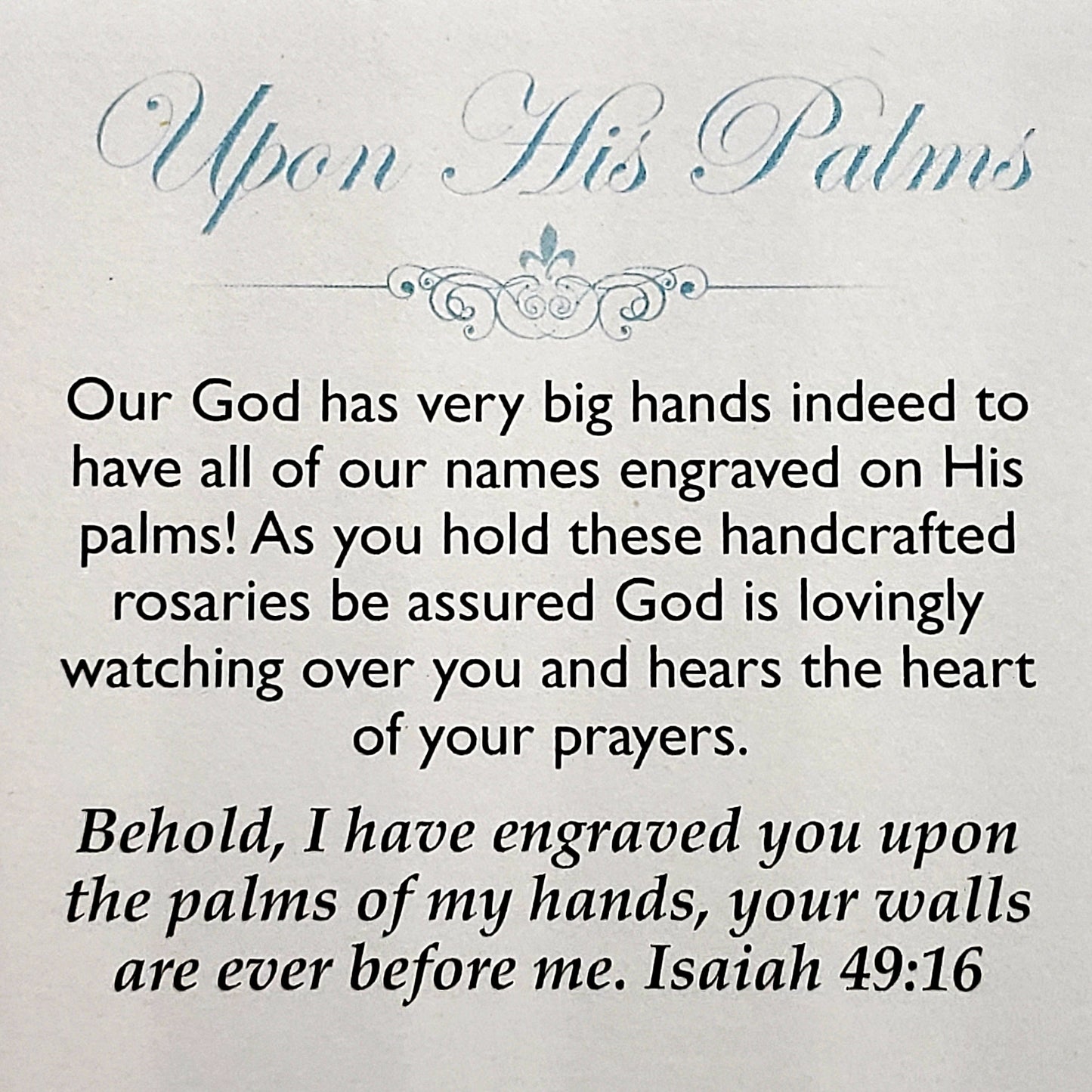 Upon His Palms Men's Rosary