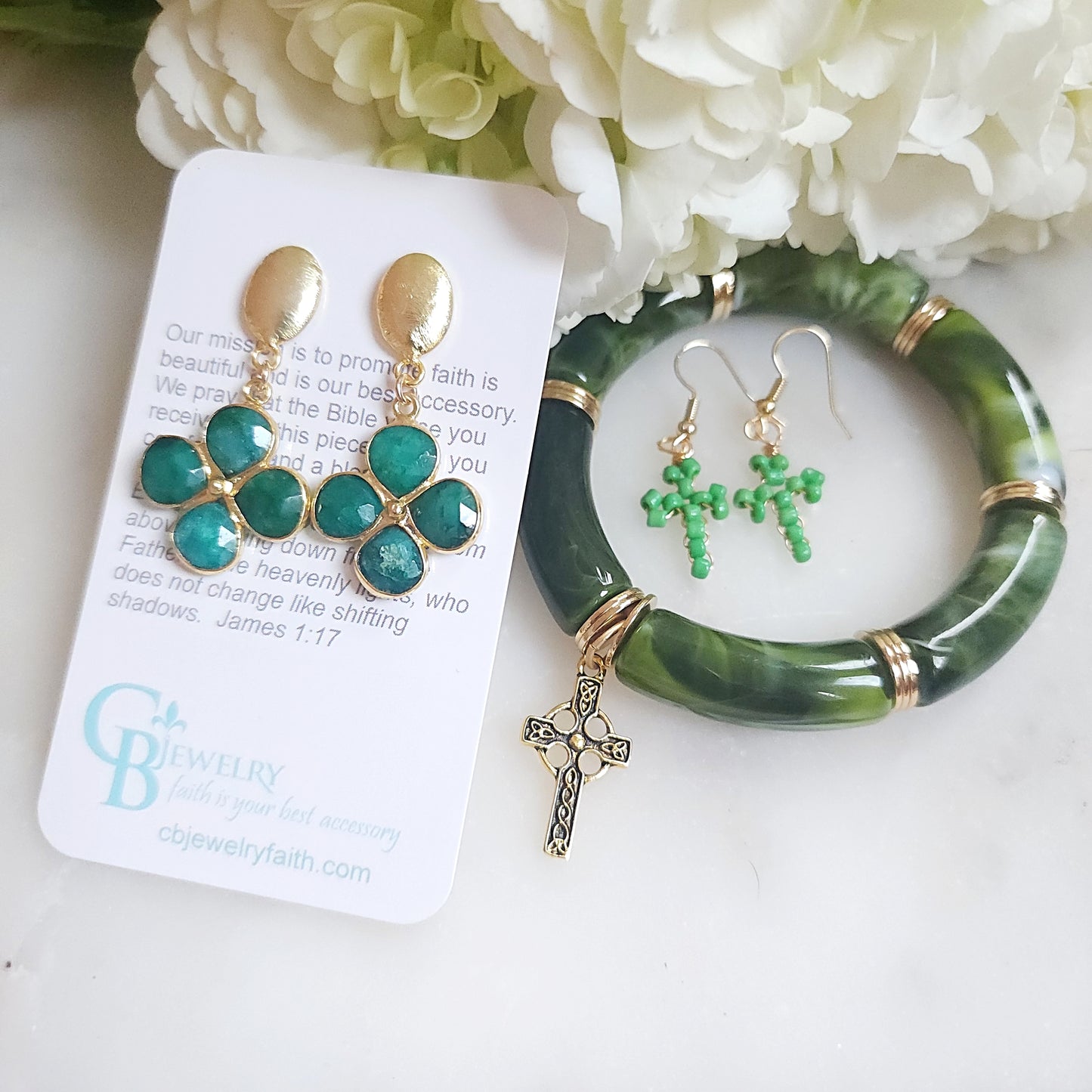 St Patrick's  Blessing Earrings