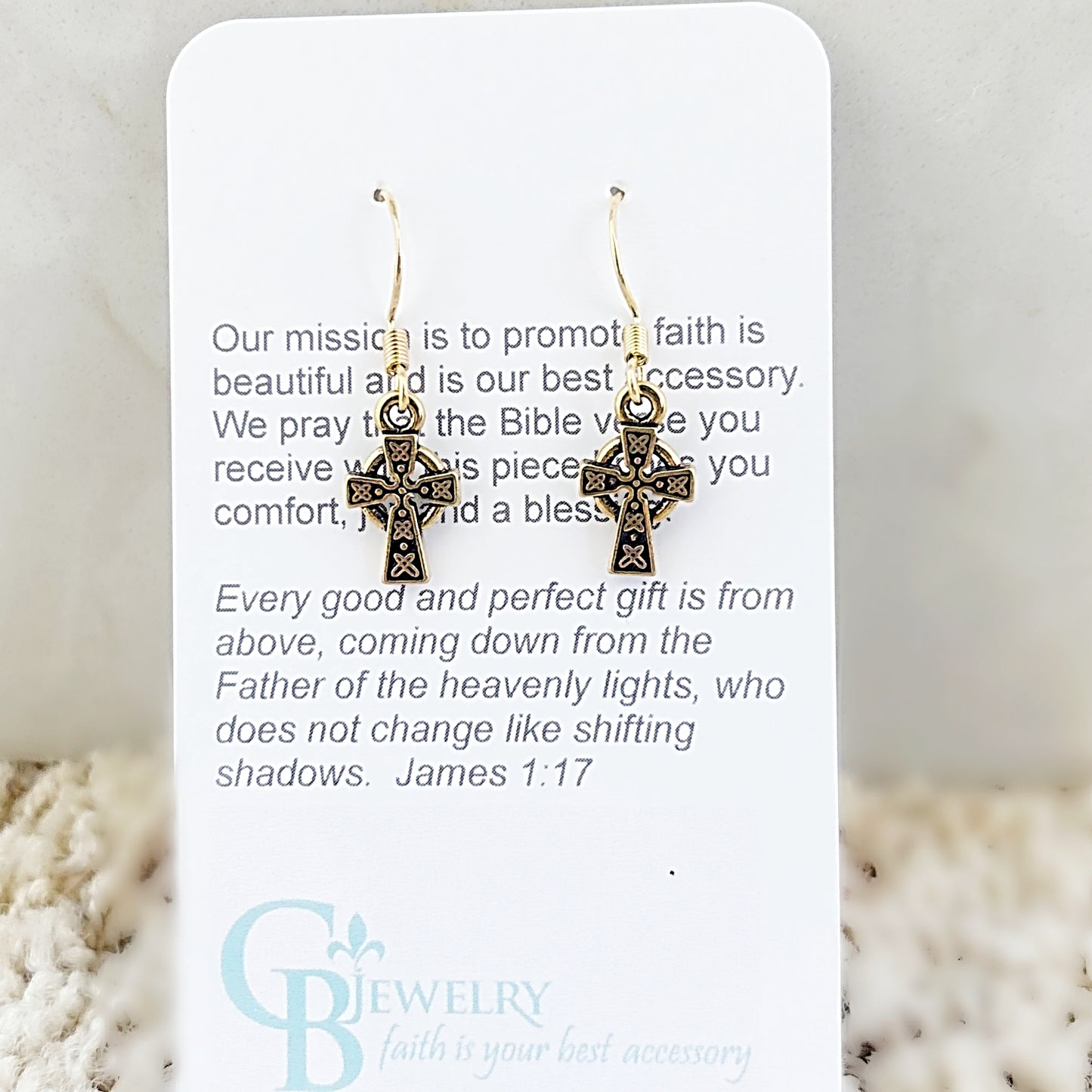 Celtic cross earrings