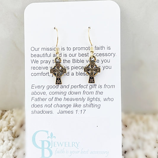 Celtic cross earrings