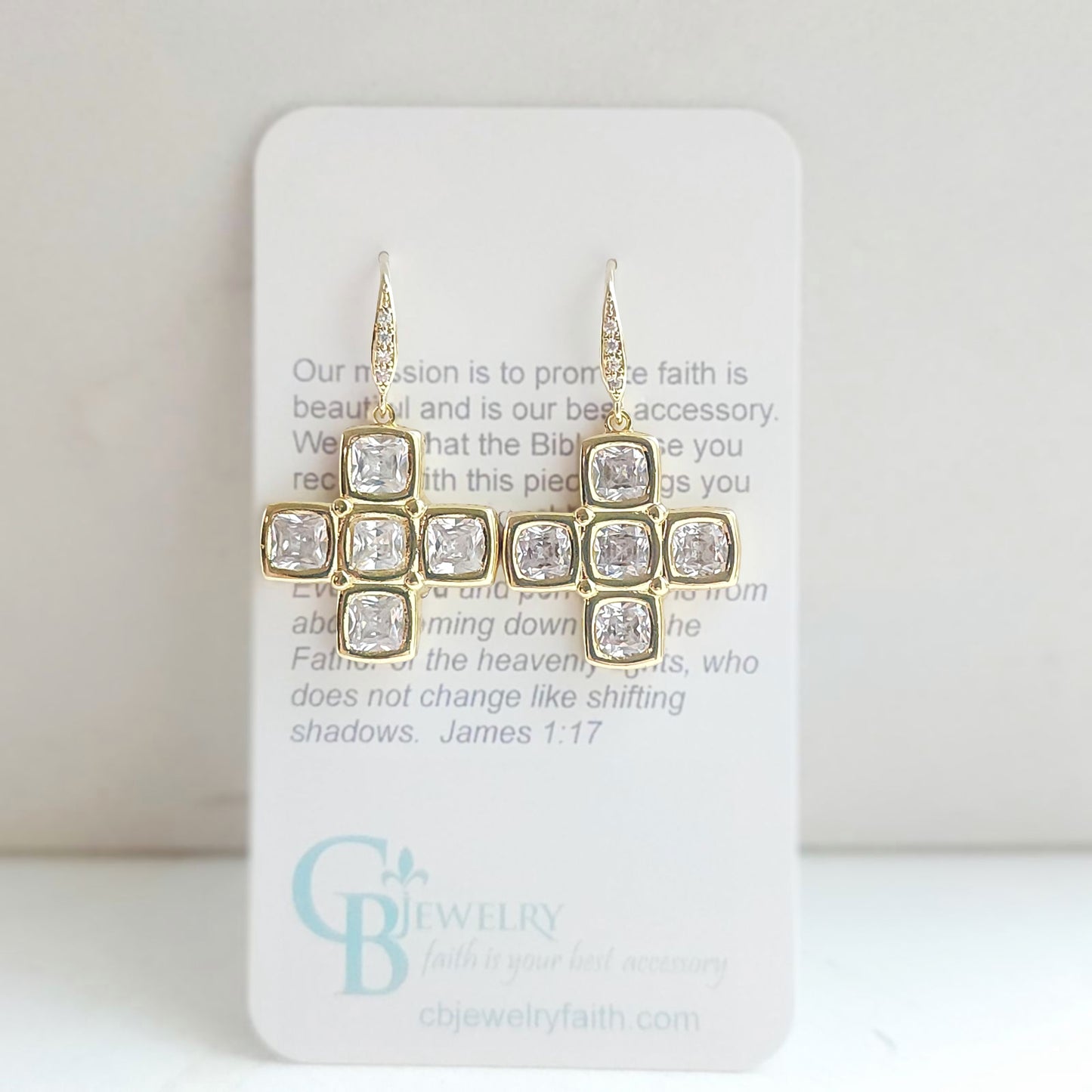 God Heals Clear Earrings Unique-one