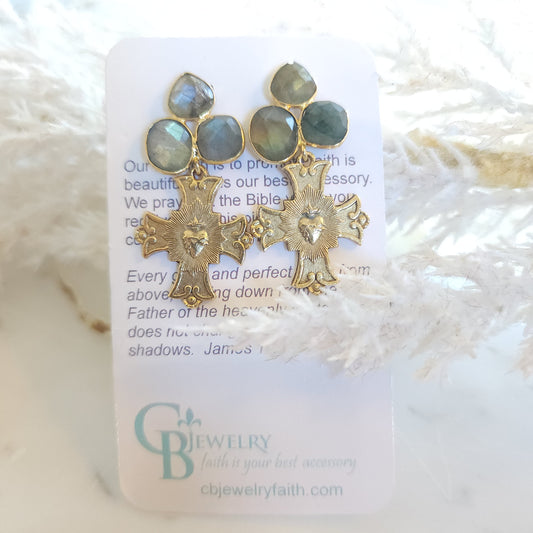 Unique one Sacred Heart of Jesus, Labradorite post