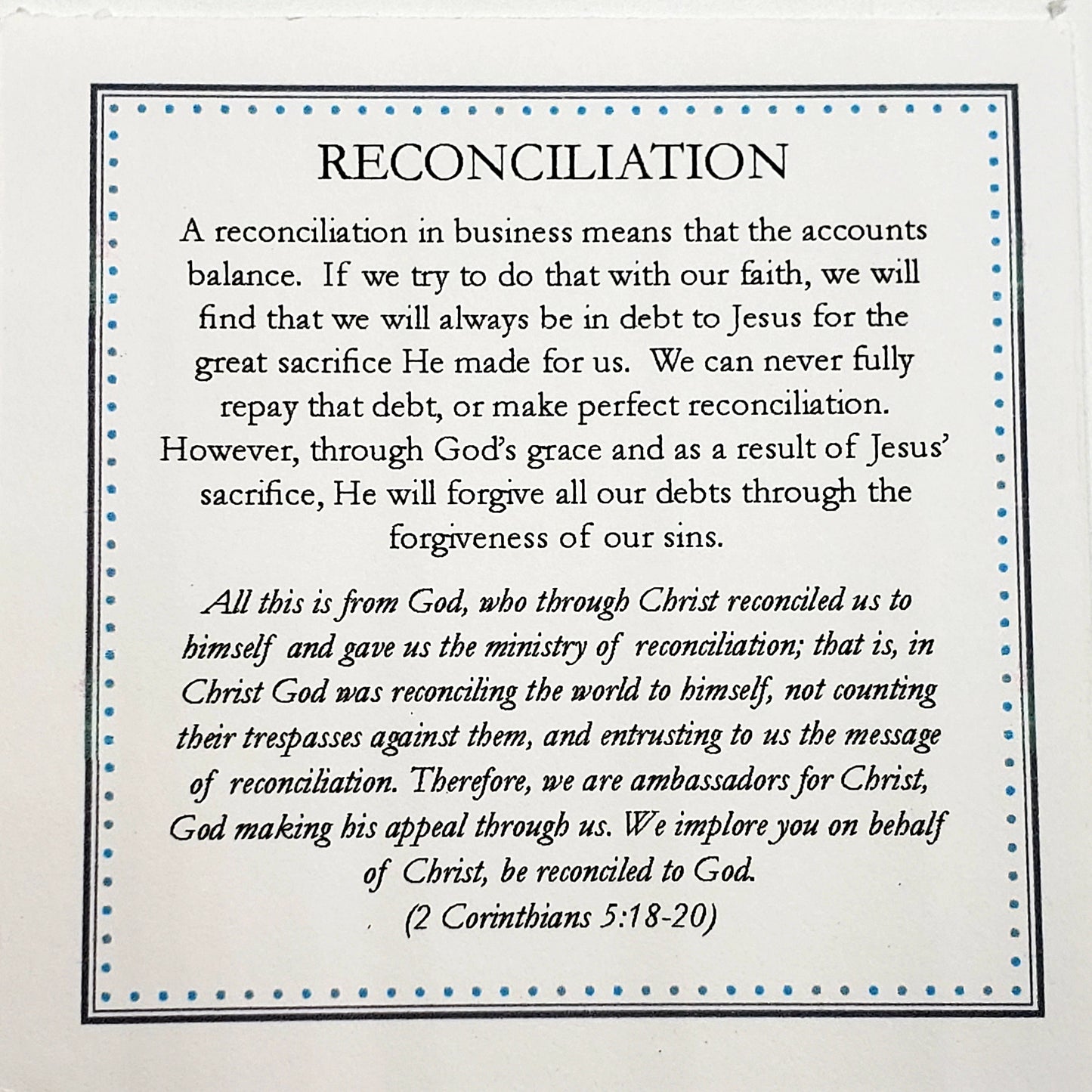 Reconciliation