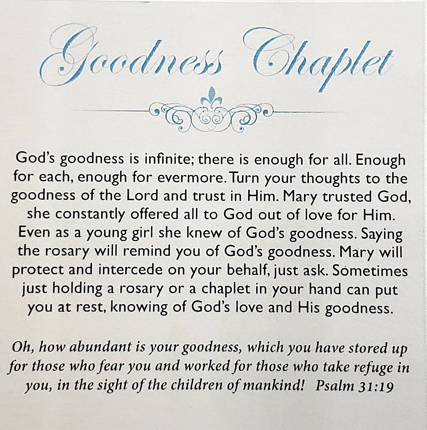 Goodness Chaplet ~ with the guardian angel charm