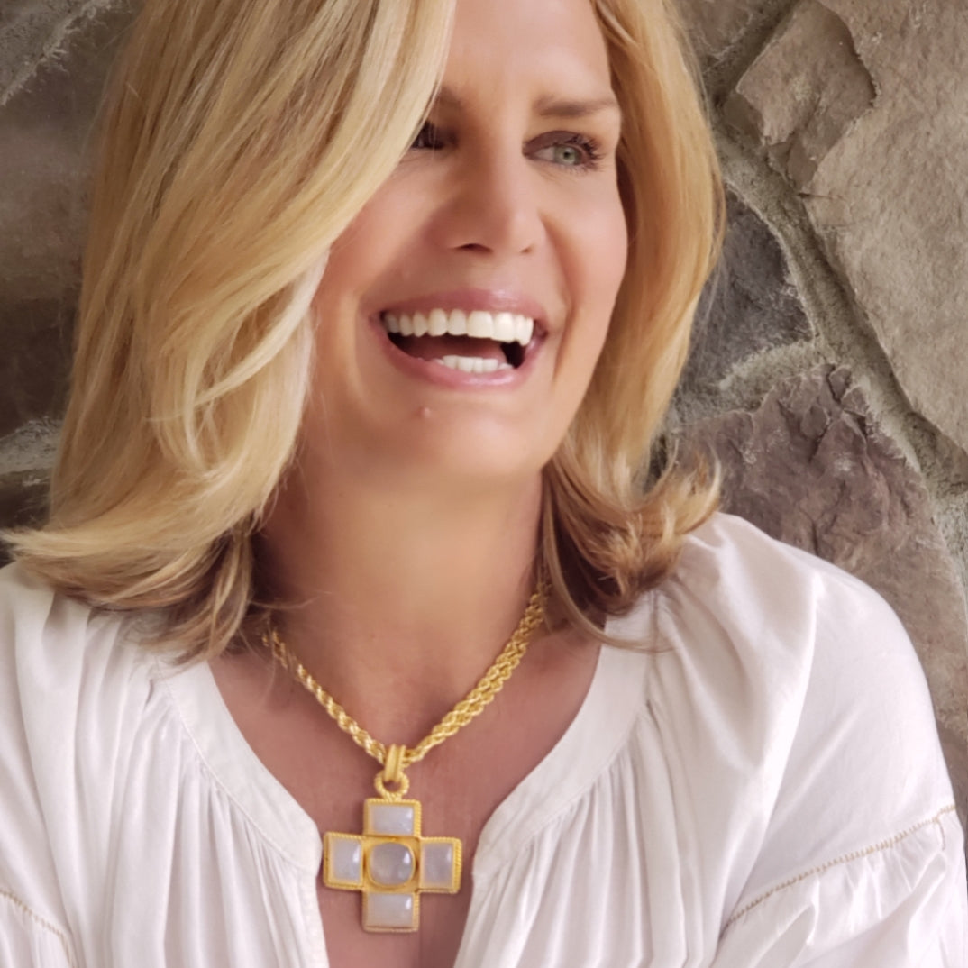 God Heals Necklace (white chalcedony stone)