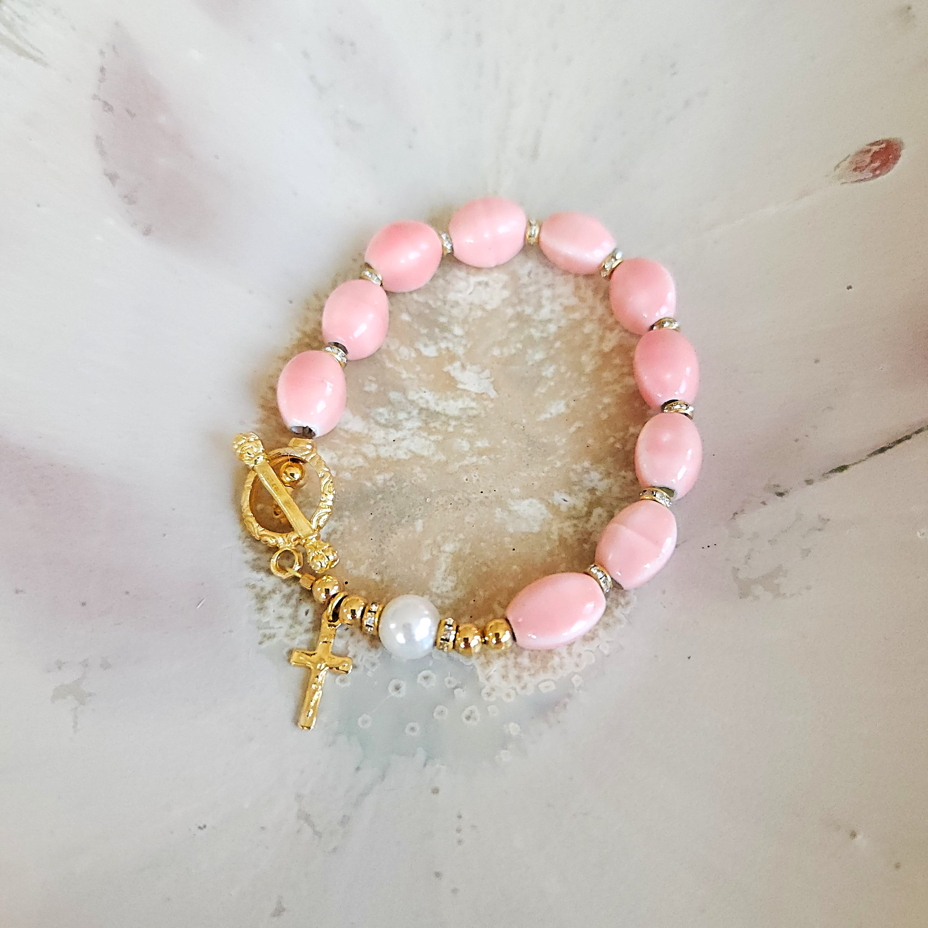 Mercy Chaplet Bracelet ~ Pink